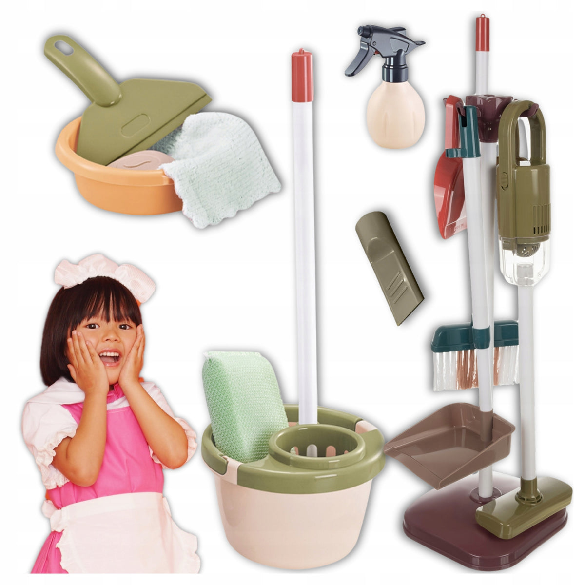 CLEANING KIT for Kids Mop Bucket Accessories Household Vacuum Cleaner 15in1 EAN (GTIN) 5907187165315