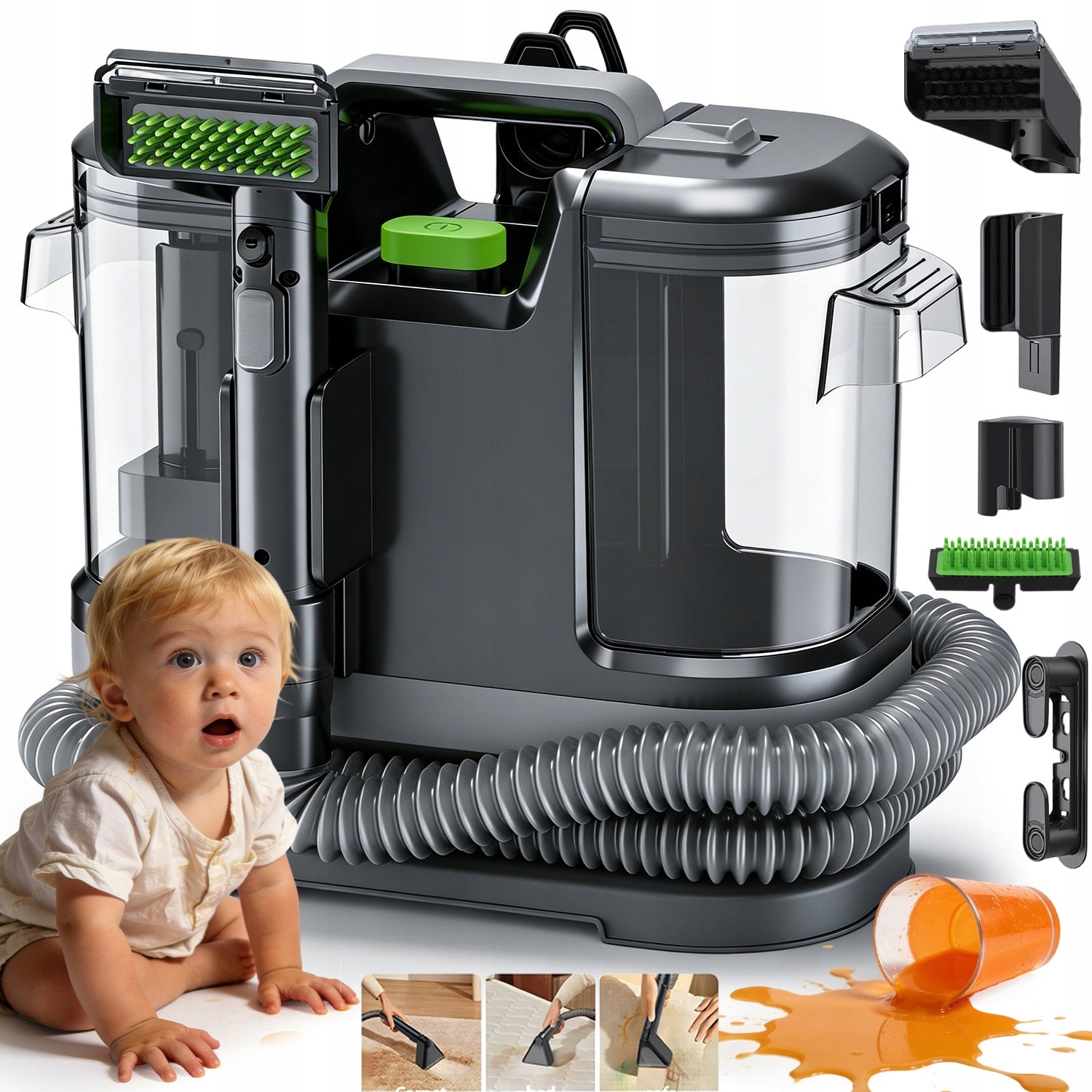 CLEANING MACHINE 3 HEADS POWERFUL MULTIFUNCTION MOTOR DURABLE