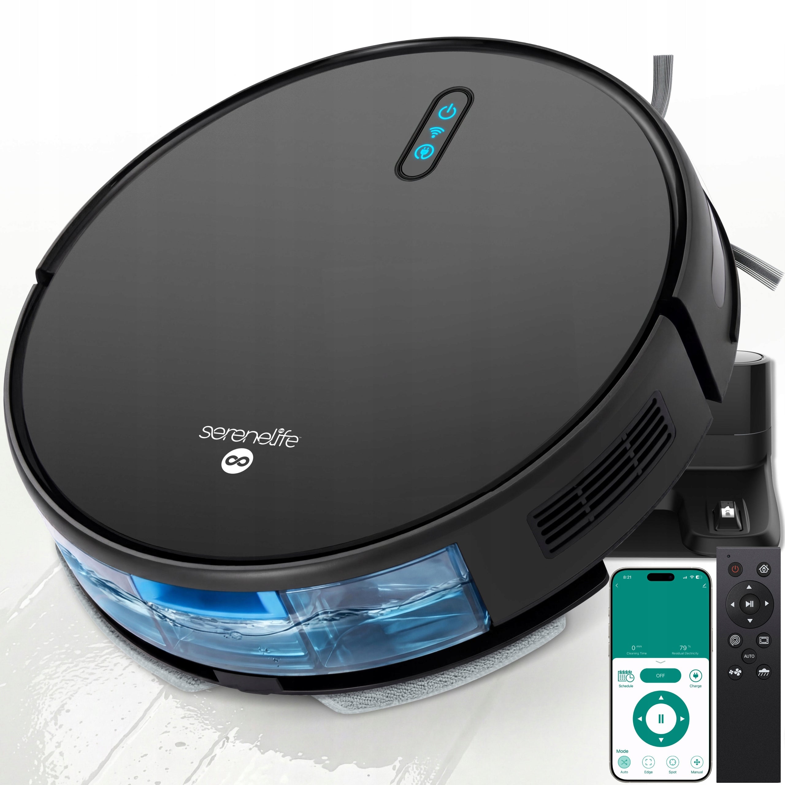 CLEANING ROBOT MOPPING 4IN1 VACUUMING MOPPING SWEEPING 2000PA BLACK Packaging status original
