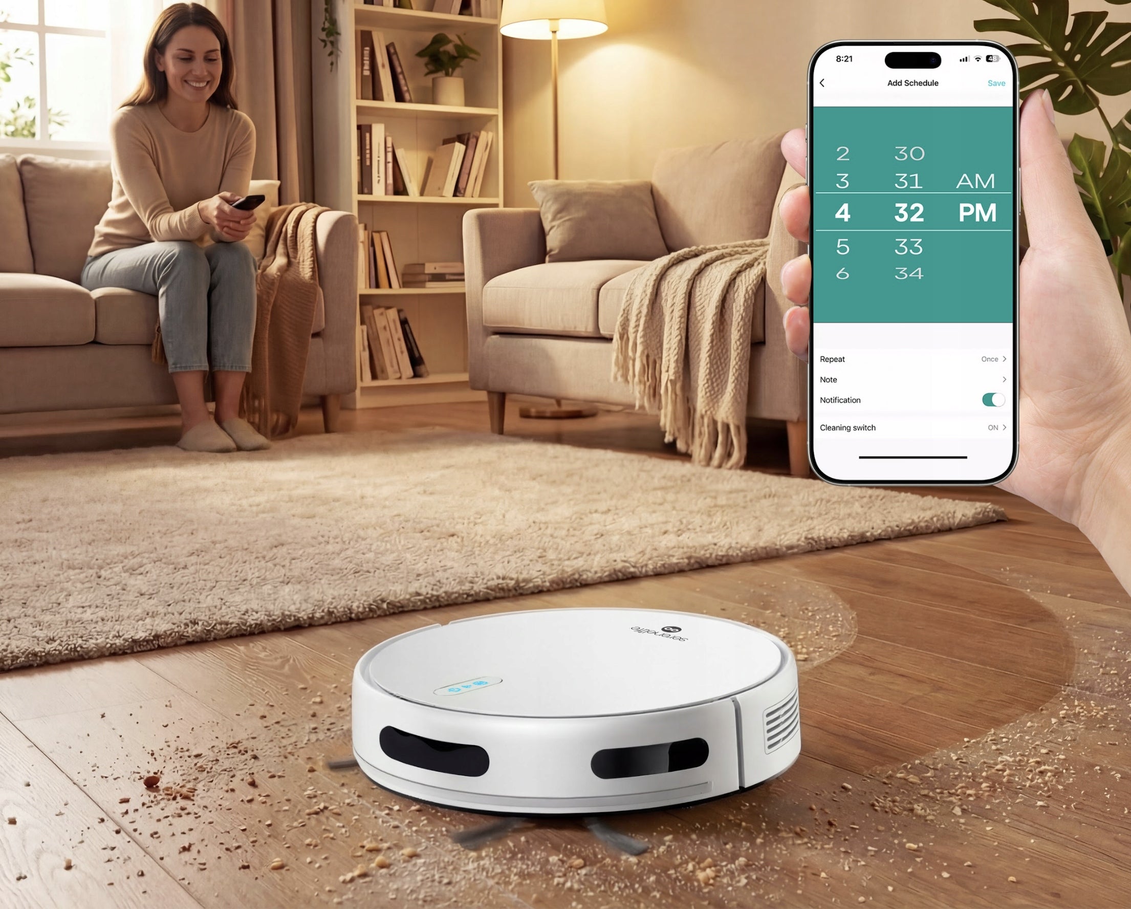 CLEANING ROBOT MOPPING 4IN1 VACUUMING MOPPING SWEEPING 2000PA WHITE Manufacturer code PUCRVACX200WT