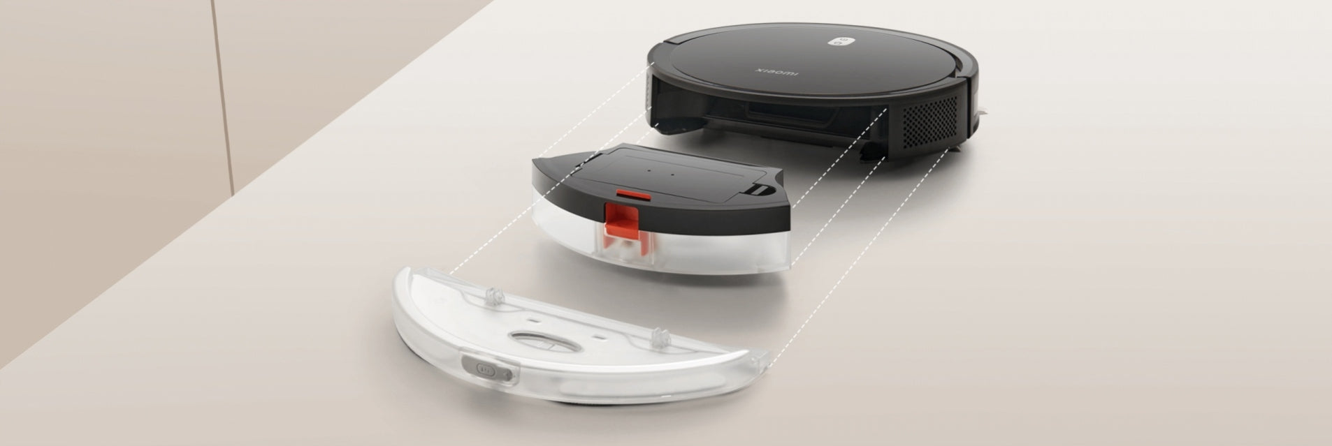 CLEANING ROBOT XIAOMI VACUUM E5 BLACK VACUUM CLEANER WITH MOP Wireless operating time 180 min