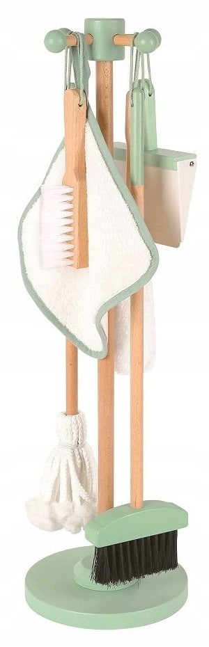 CLEANING SET FOR CHILDREN WOODEN 6 ELEMENTS 68 CM Packaging status original