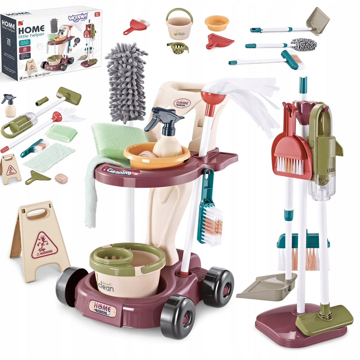 CLEANING SET XXL TROLLEY 3in1 26 el. ACCESSORIES WOOPIE SWEEPER BUCKET Manufacturer code 44374