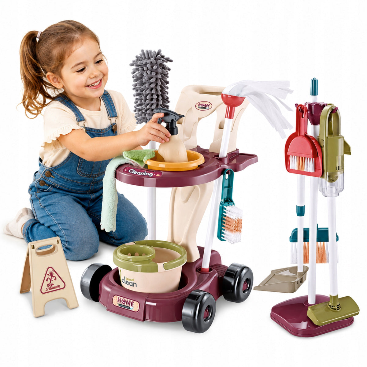 CLEANING SET XXL TROLLEY 3in1 26 el. ACCESSORIES WOOPIE SWEEPER BUCKET