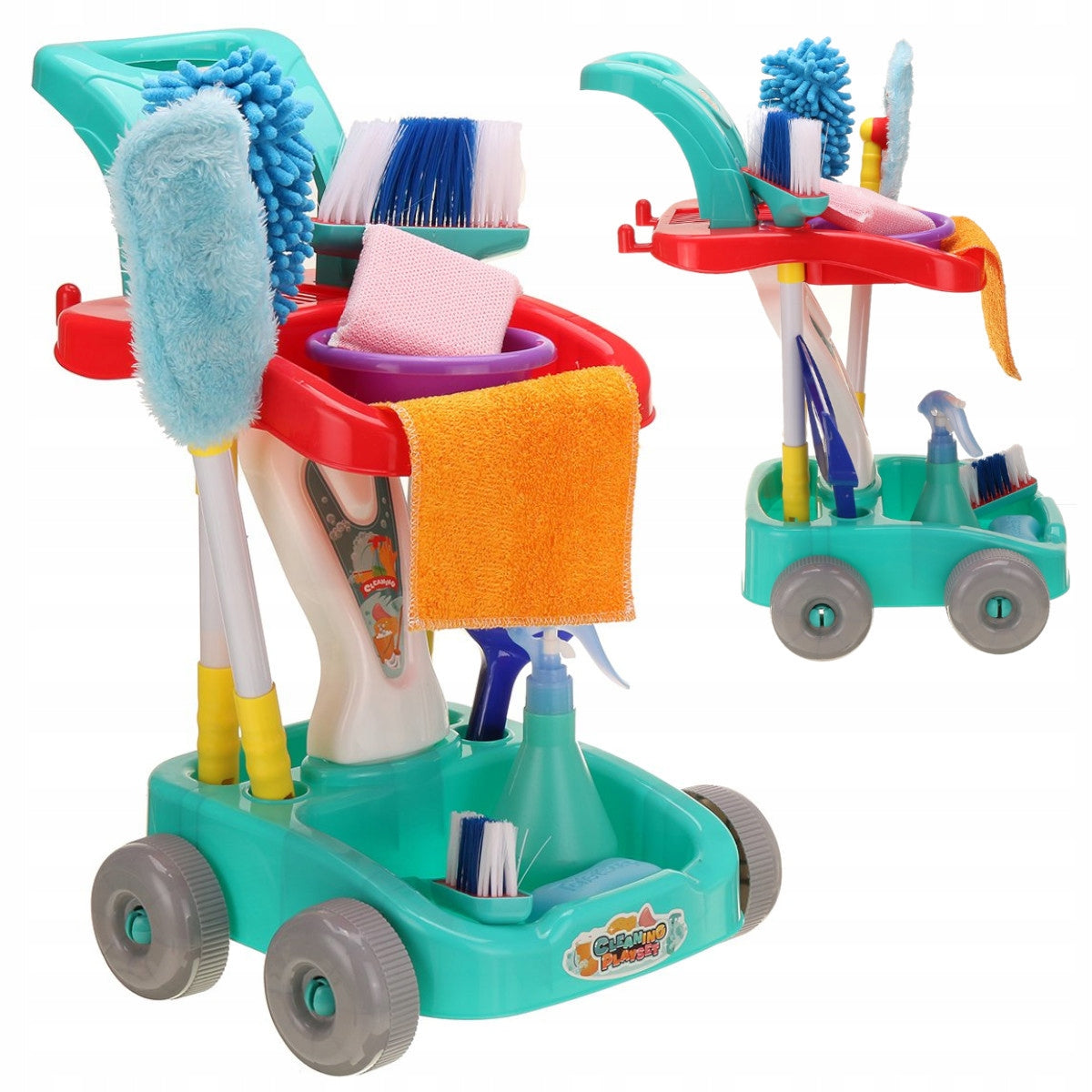 CLEANING SET for children LARGE STROLLER MOP BROOM WATER SPRAY 13 el. Manufacturer code U841
