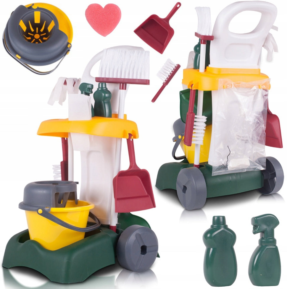 CLEANING TROLLEY FOR CHILDREN BUCKET MOP BROOM cleaning set XXL