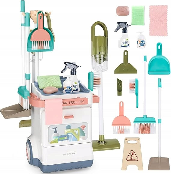 CLEANING TROLLEY FOR CHILDREN VACUUM CLEANER WITH SUCTION FUNCTION BROOM TROLLEY Brand deAO