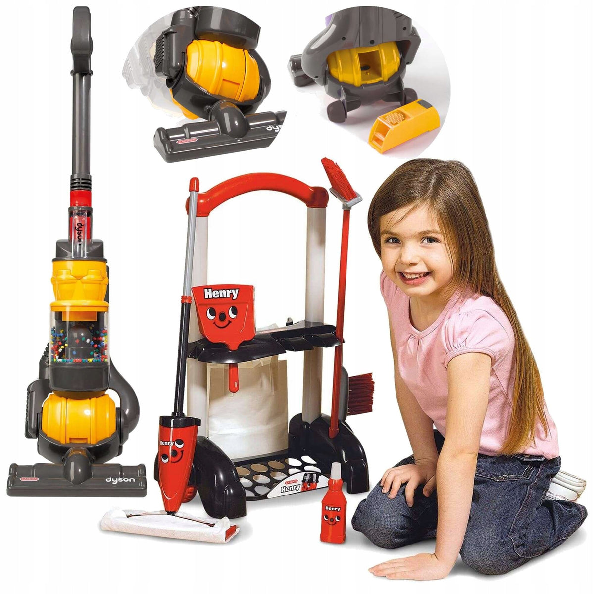 CLEANING TROLLEY HENRY LITTLE HELPER + VACUUM CLEANER WITH SUCTION FUNCTION CASDON