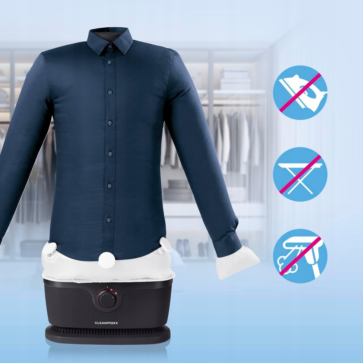 CLEANmaxx PRO Automatic Steamer Presser for Shirts Brand CLEANmaxx