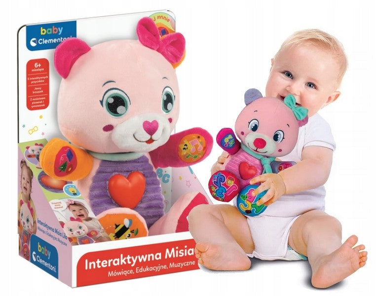 CLEMENTONI INTERACTIVE BEAR LILA educational toy speaks, sings, teaches