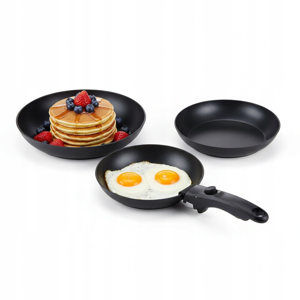 CLEVER KITCHEN PAN SET 3 PIECES WITH DETACHABLE MG HOME