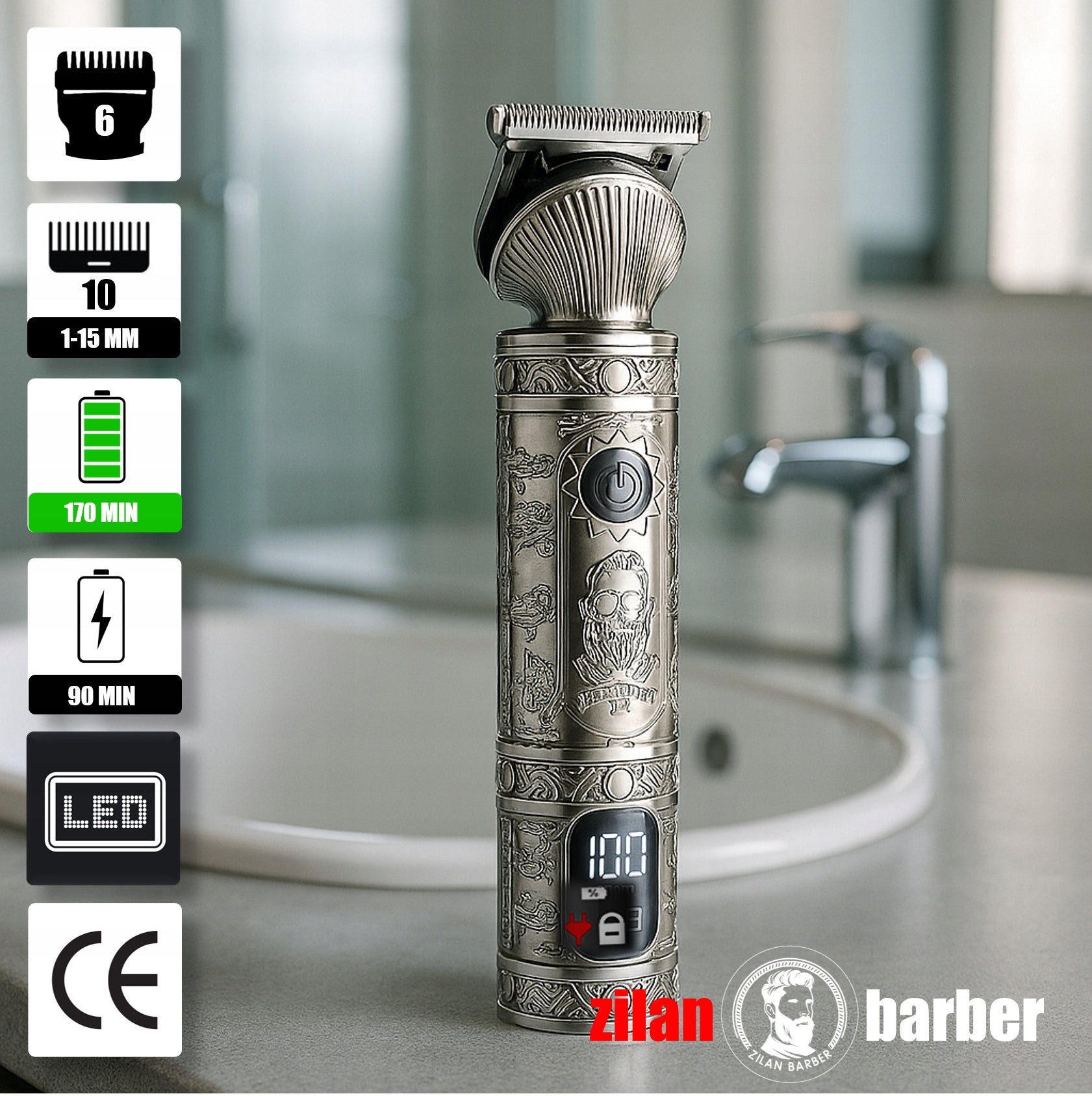 CLIPPER FOR HAIR, BEARD, BODY TRIMMER AND SHAVER 16IN1 Manufacturer code ZLN8665