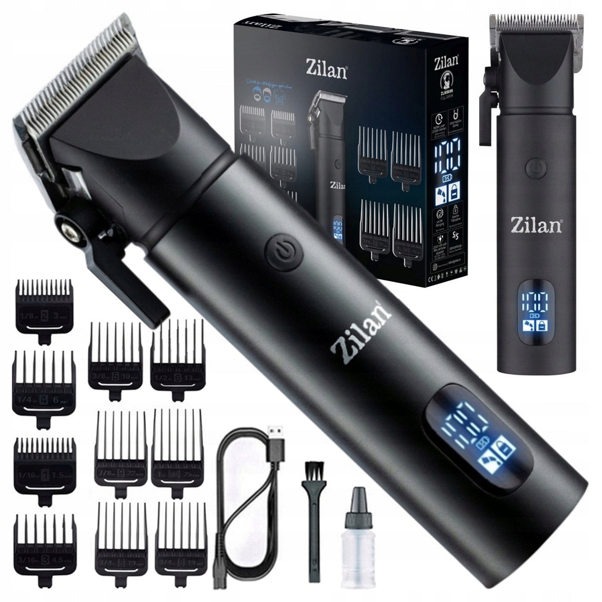 CLIPPER HAIR TRIMMER BARBER USB ZILAN QUERA 11IN1