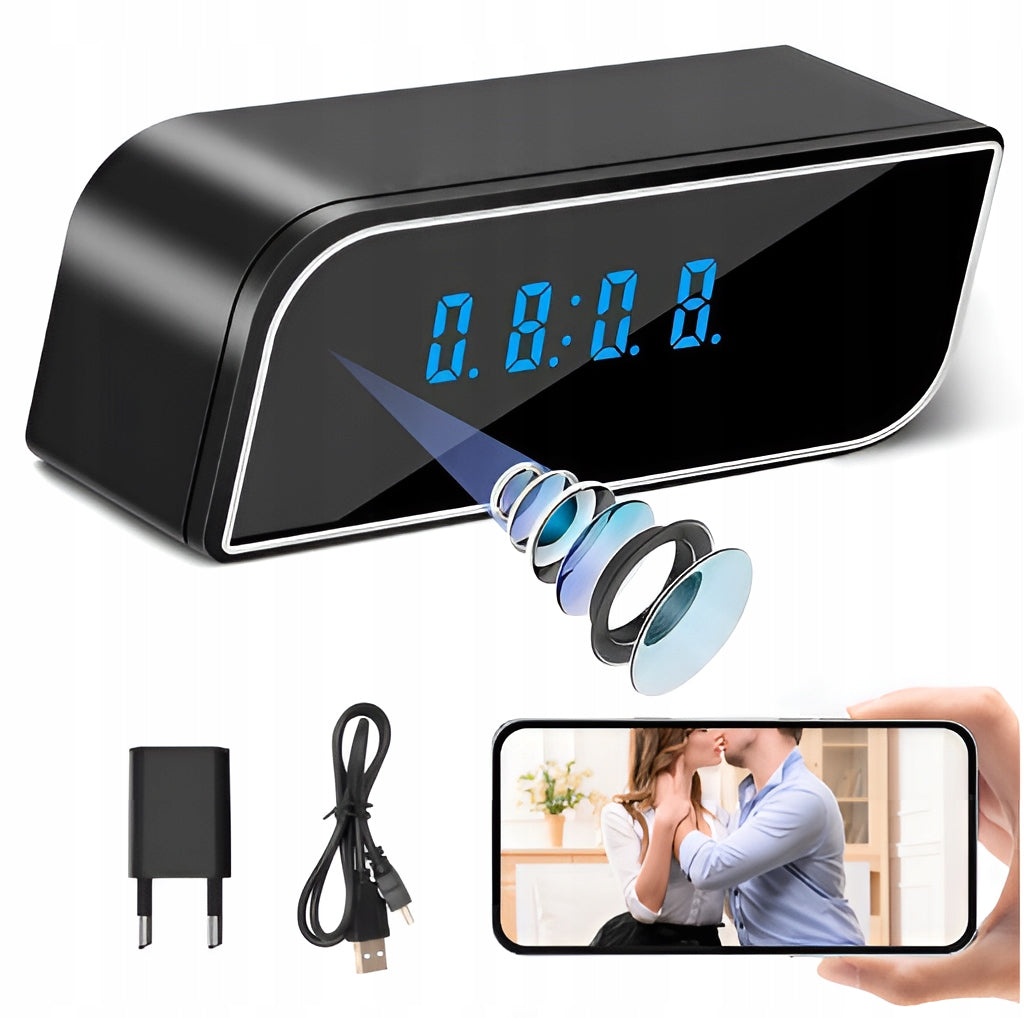 CLOCK ALARM CLOCK SPY WATCH HIDDEN MINI CAMERA NIGHT MODE IR WIFI