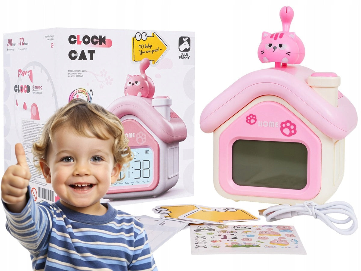 CLOCK electronic alarm clock for children HOUSE KITTEN alarm night light Model other