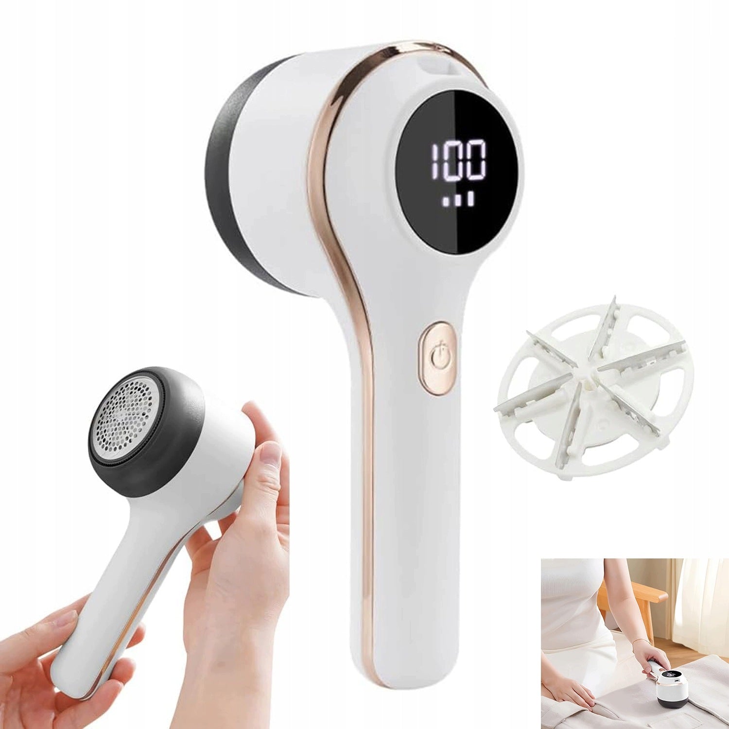 CLOTHES SHAVER 6BLADES POWERFUL RECHARGEABLE Battery INDICATOR SCREEN USB-C