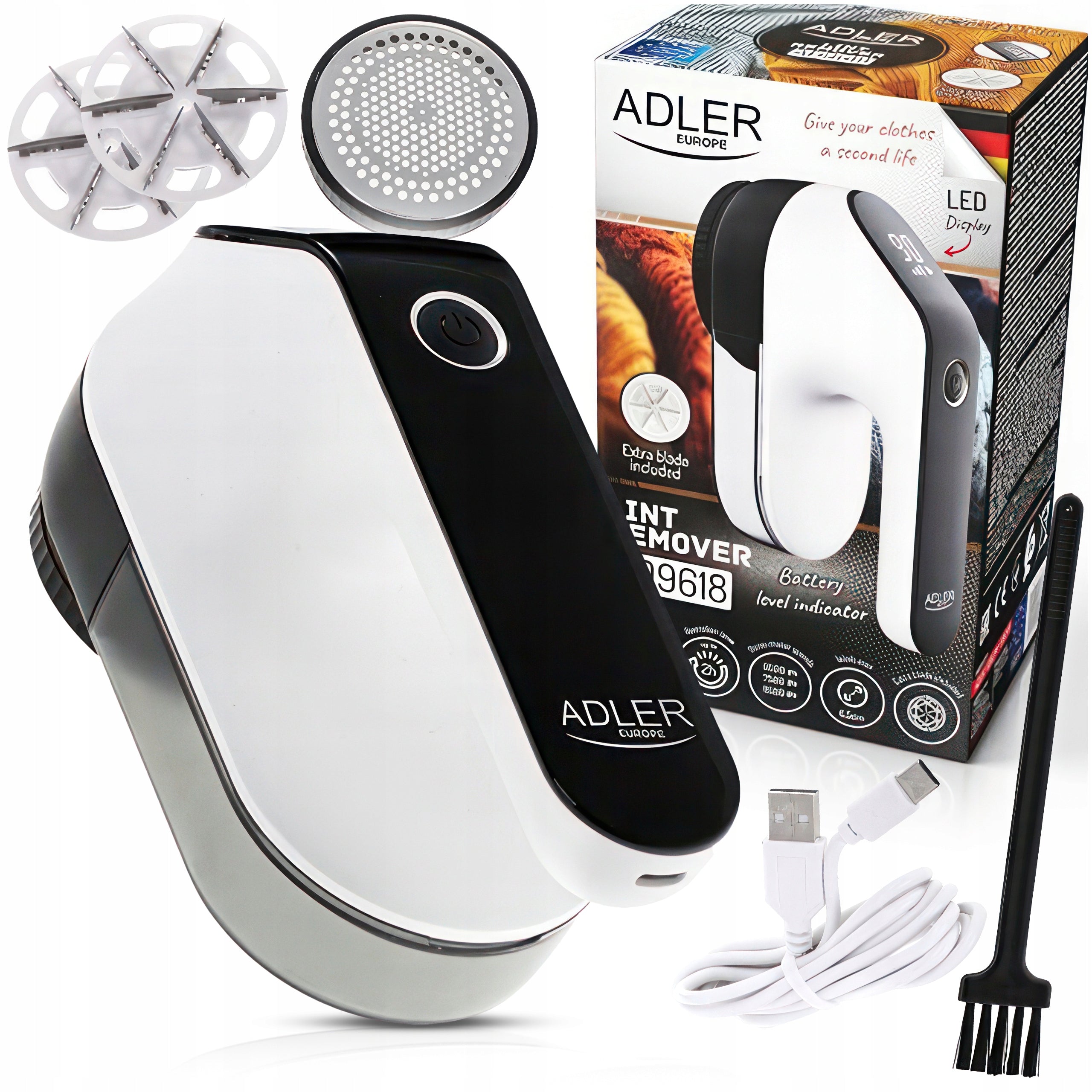CLOTHES SHAVER CORDLESS ELECTRIC CHARGING USB C 2000MAH