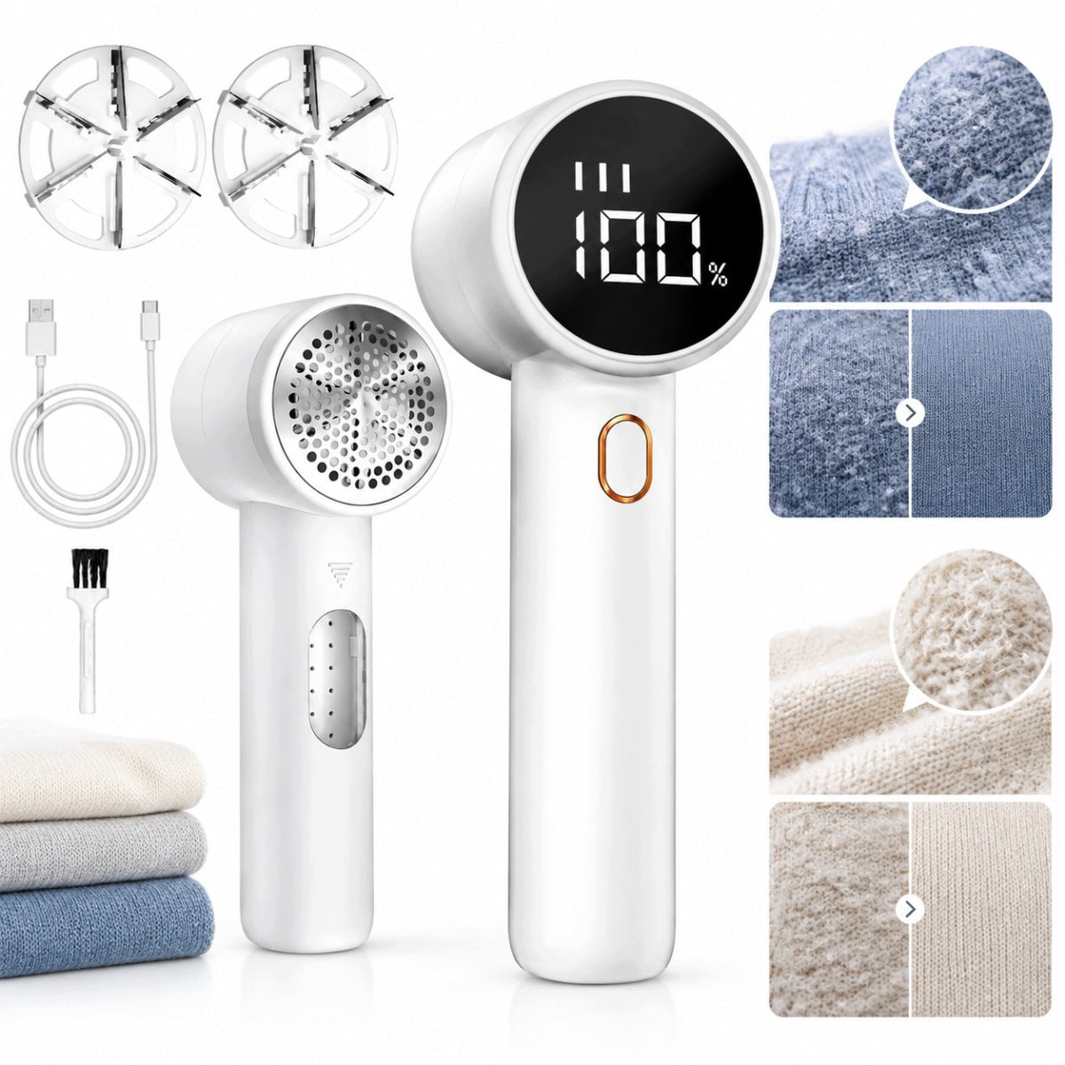 CLOTHES SHAVER ELECTRIC CORDLESS FABRIC STRONG LED LIGHT