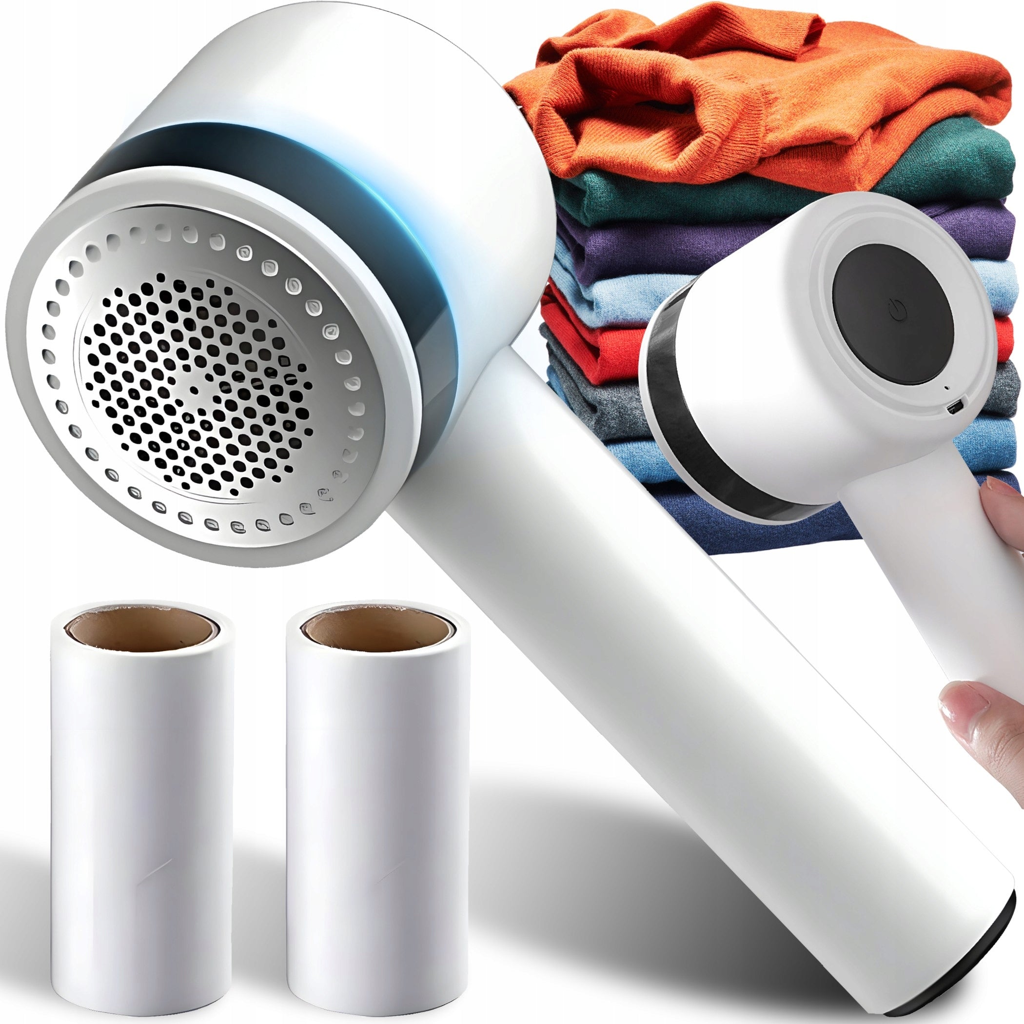 CLOTHES SHAVER FABRIC SWEATERS UPHOLSTERY STRONG + 2 ROLLERS FOR HAIR