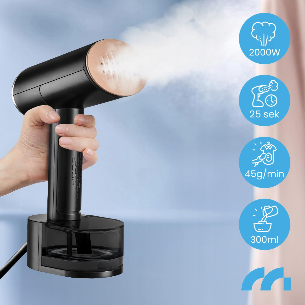 CLOTHES STEAMER SET CLIP CASE POWER 2000W NEW Manufacturer code Steamer Żelazko Parowe 112293