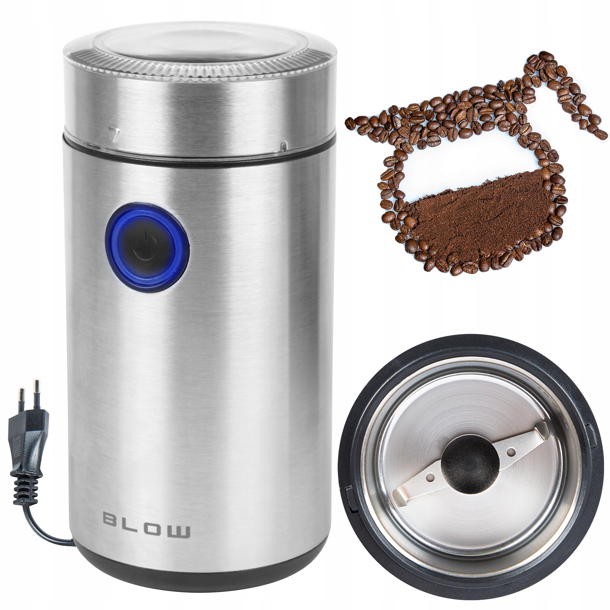 COFFEE GRINDER CEREAL SUGAR GRINDER ELECTRIC STEEL STRONG 50g 200W