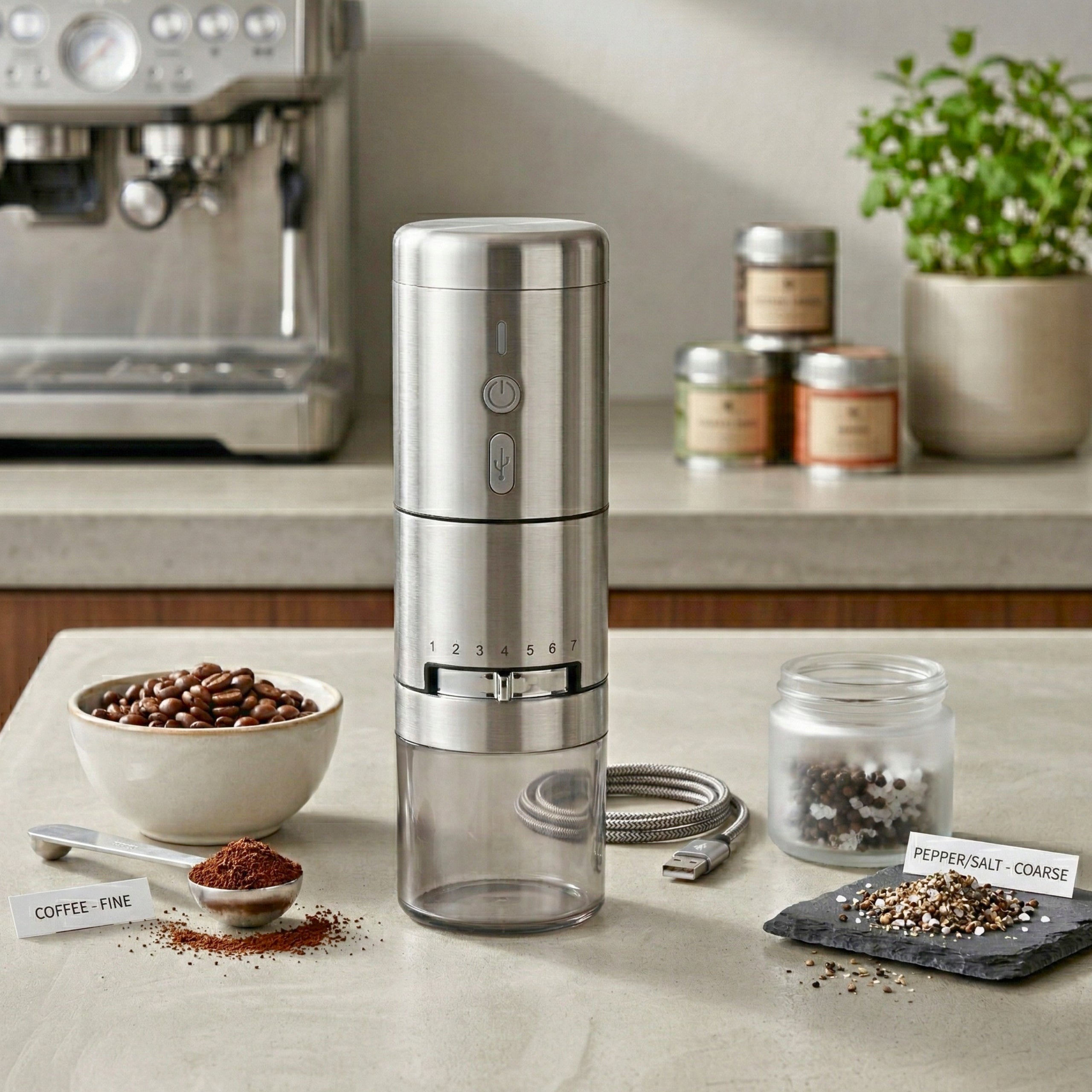 COFFEE GRINDER ELECTRIC CORDLESS USB C COFFEE GRINDER Packaging status original