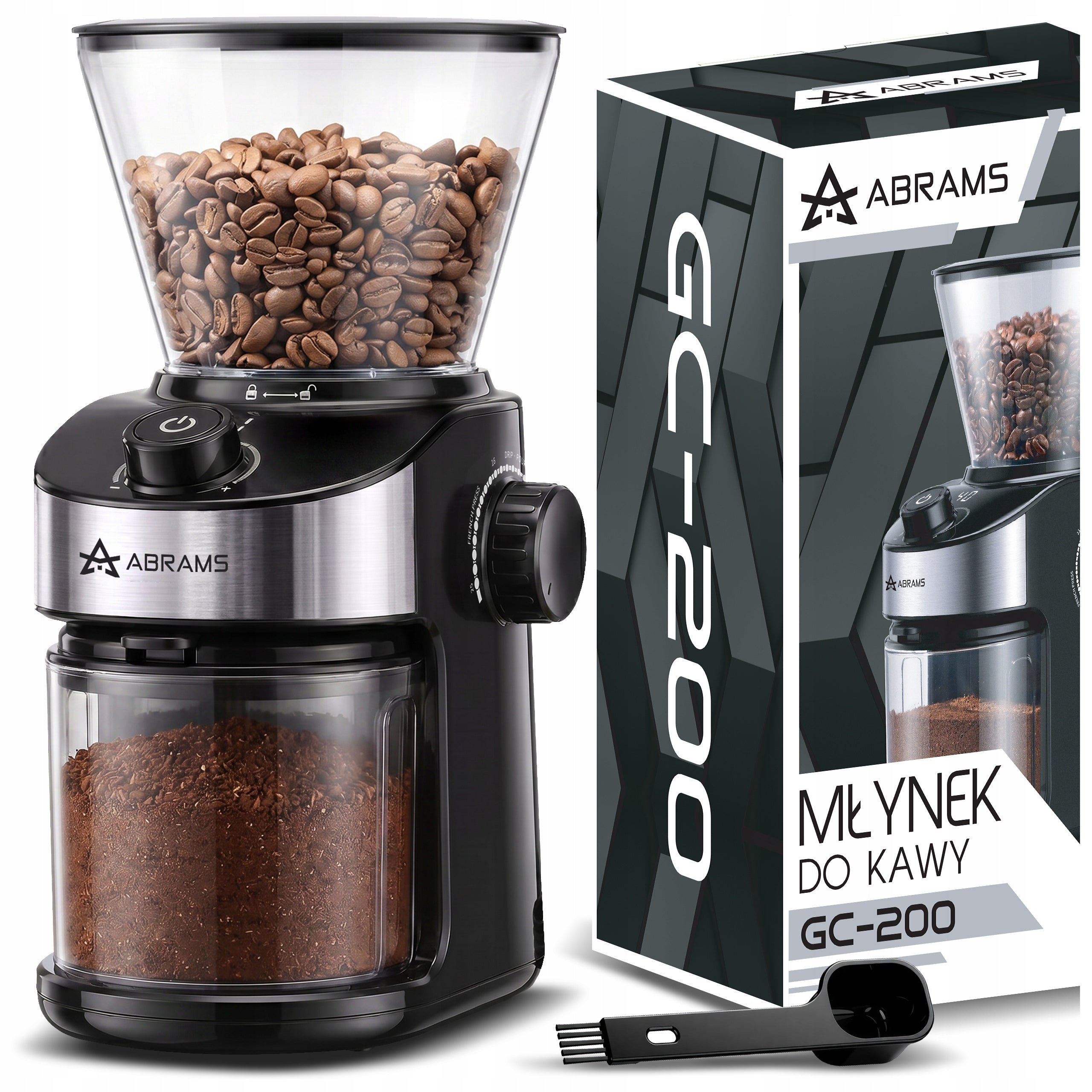 COFFEE GRINDER INCANDESCENT ELECTRIC GRINDER 25 LEVELS GRINDING THICKNESS