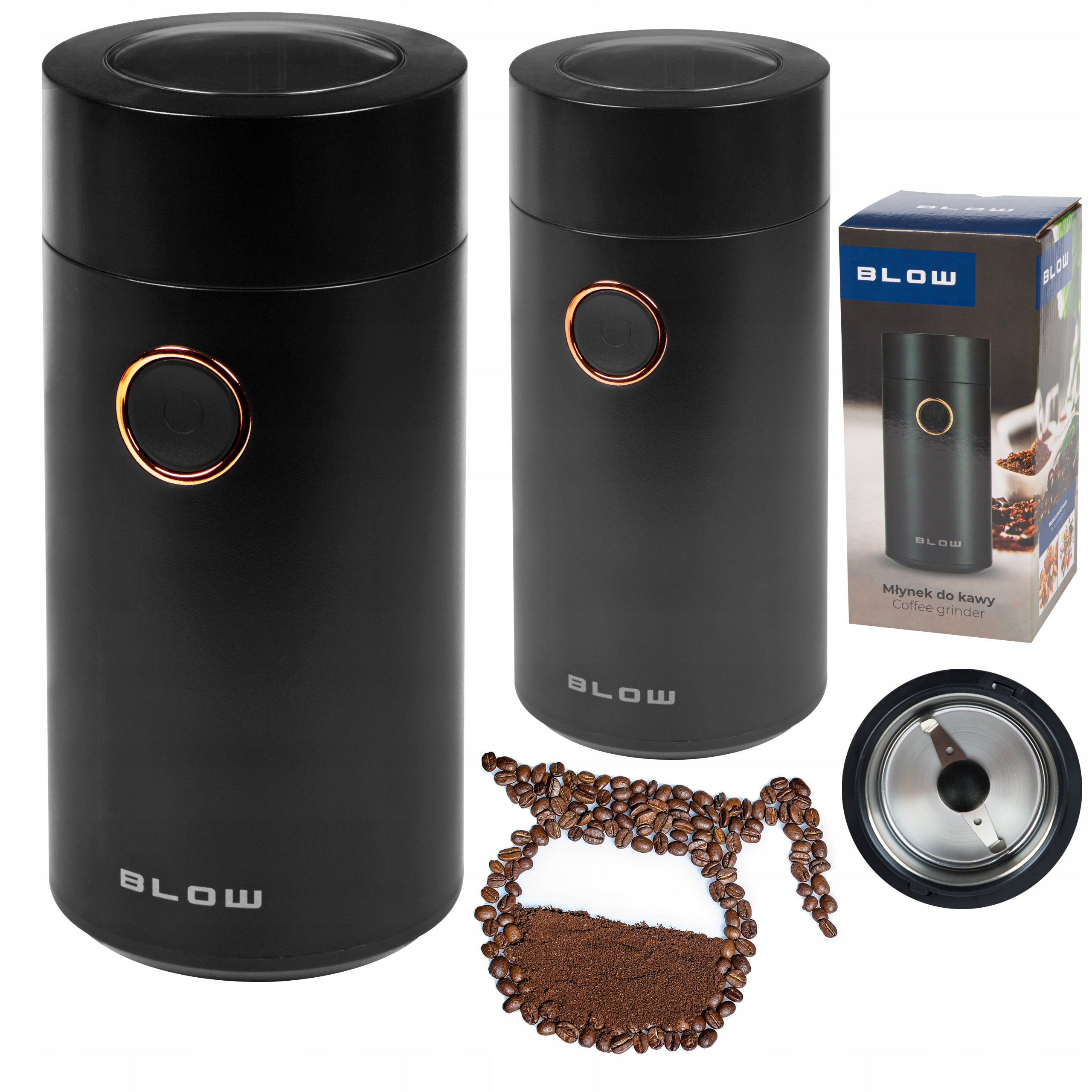 COFFEE GRINDER PEPPER NUTS SUGAR HERBS ELECTRIC METAL STRONG 160W 50g