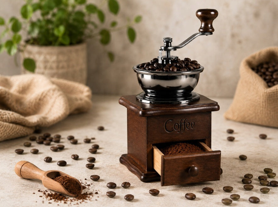 COFFEE GRINDER SPICE HANDHELD WOODEN SOLID TRADITIONAL STRONG Manufacturer code MŁYNEK DO MIELENIA KAWY RĘCZNY--44340