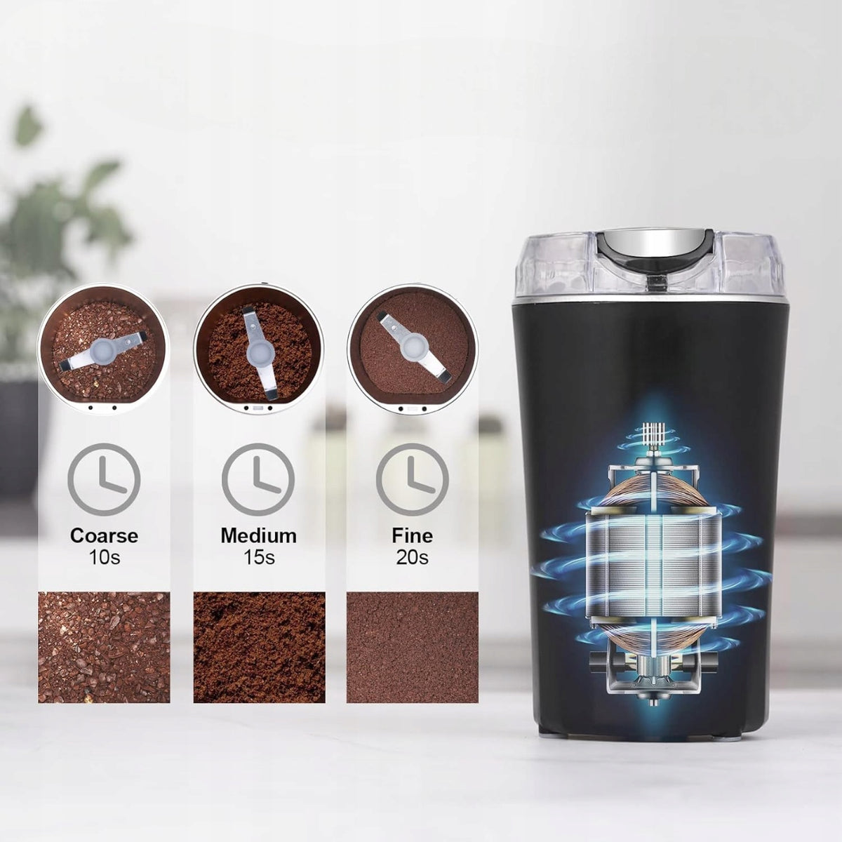 COFFEE GRINDER SUGAR BEANS ETC. ELECTRIC POWERFUL 200W 6 BLADES Brand LTC