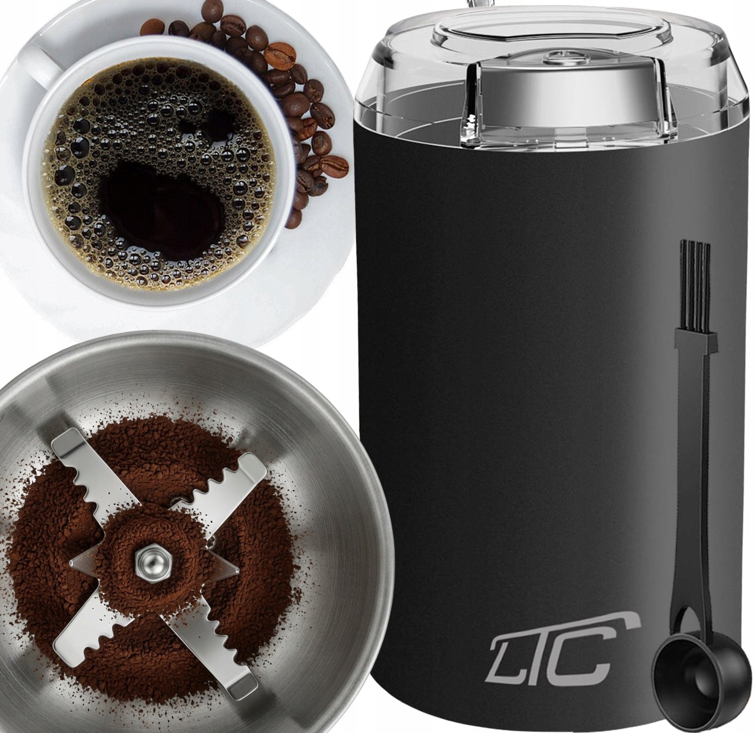COFFEE GRINDER SUGAR BEANS ETC. ELECTRIC POWERFUL 200W 6 BLADES