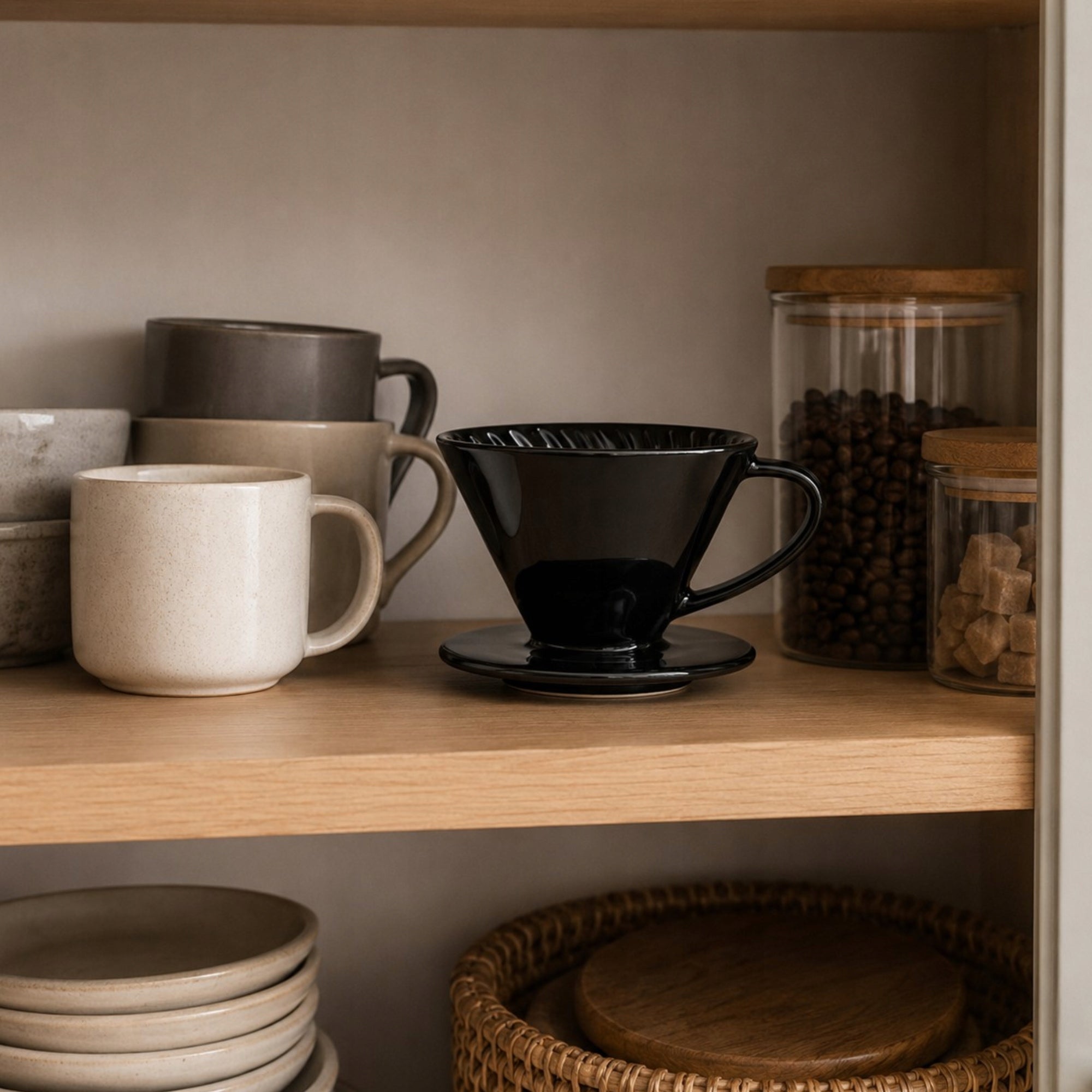COFFEE INFUSER FILTERING CERAMIC FUNNEL BLACK DRIP DRIPPER Manufacturer code do kawy  kubka parzenia