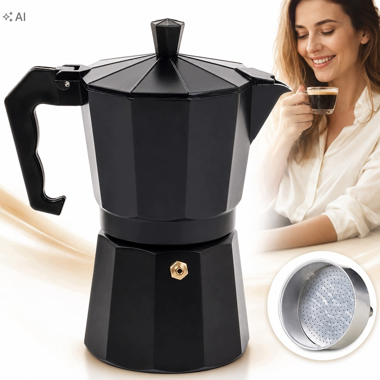 COFFEE MAKER ALUMINIUM COFFEE MAKER 300 ML 6 CUPS CRUCIBLES