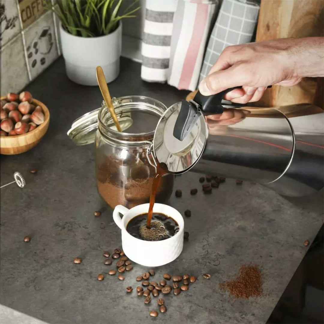 COFFEE MAKER STEEL COFFEE MAKER 12 CUPS COFFEE INDUCTION 600ml ITALIAN Packaging status original