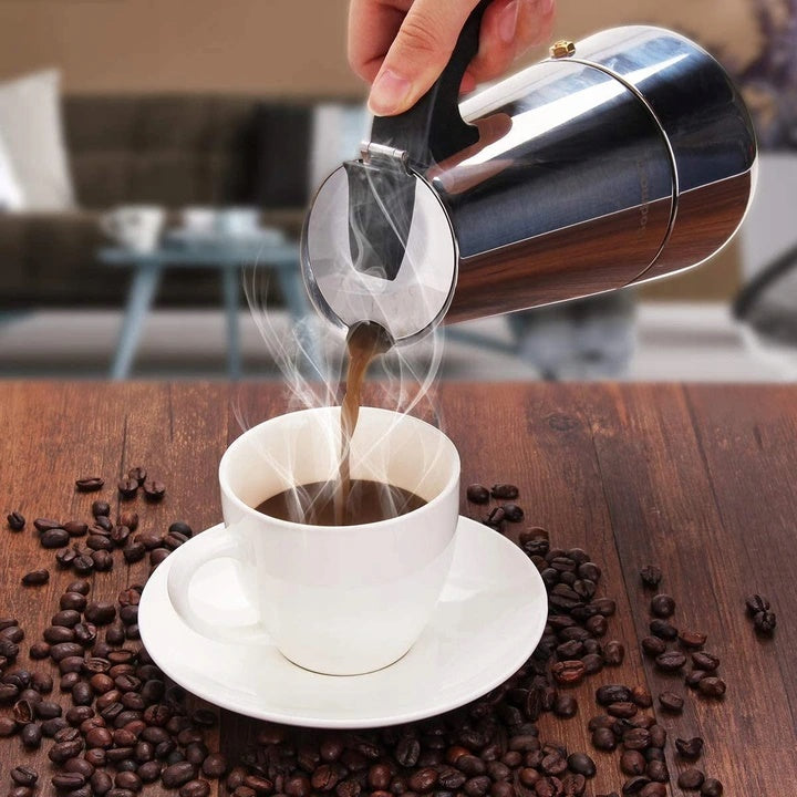 COFFEE MAKER TEA INFUSER 450ml STEEL INDUCTION GAS 9 CUPS Manufacturer code 67742002