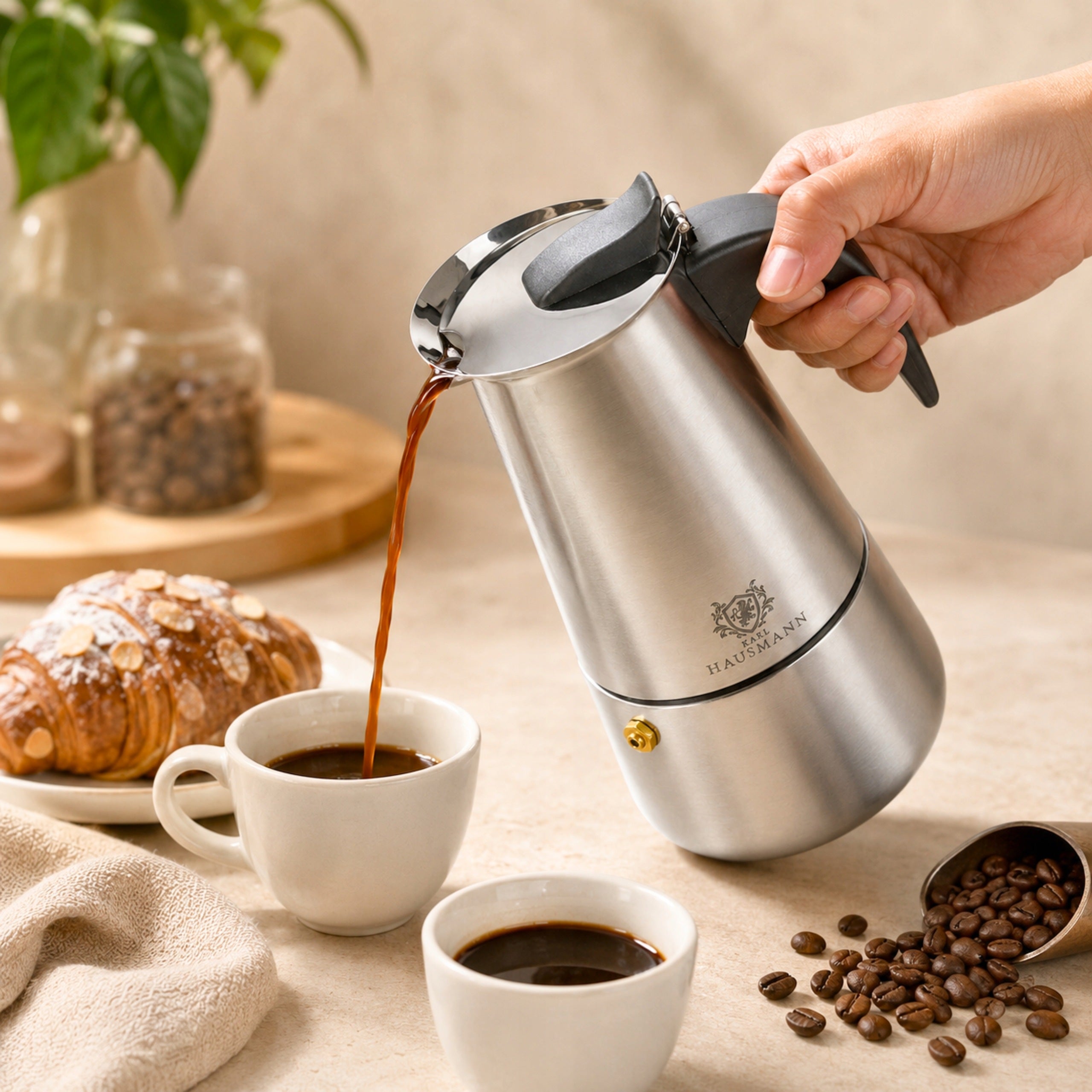 COFFEE MAKER TEA INFUSER 450ml STEEL for GAS 9 cups Packaging status original