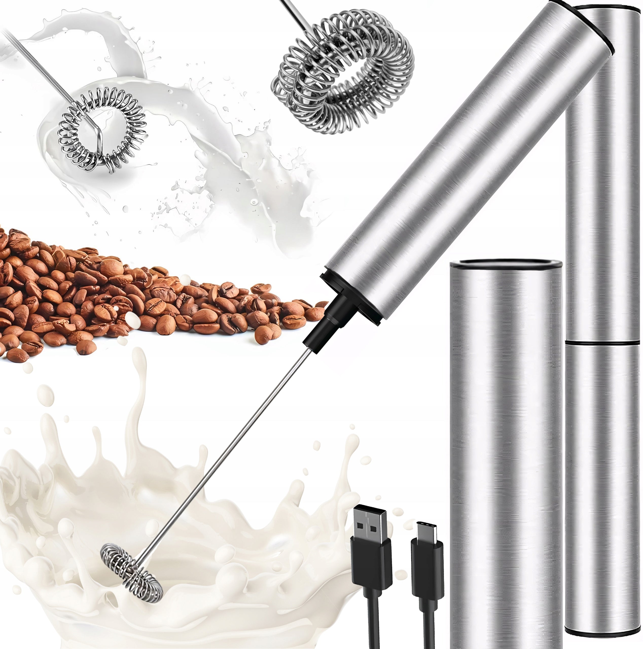 COFFEE MILK FROTHER Beater Stainless Steel QUIET STRONG 19000 RPM Packaging status original