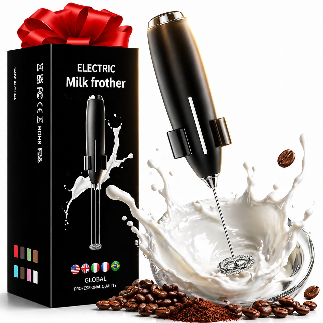 COFFEE MILK FROTHER MANUAL ELECTRIC BEATER CORDLESS MIXER!