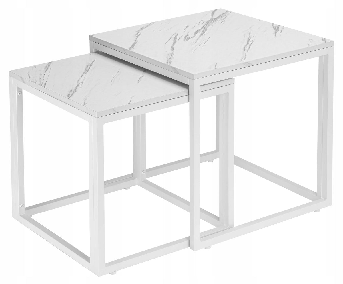 COFFEE TABLES SET 2in1 MARBLE FOLDING SQUARE BENCH FOR LIVING ROOM LOFT