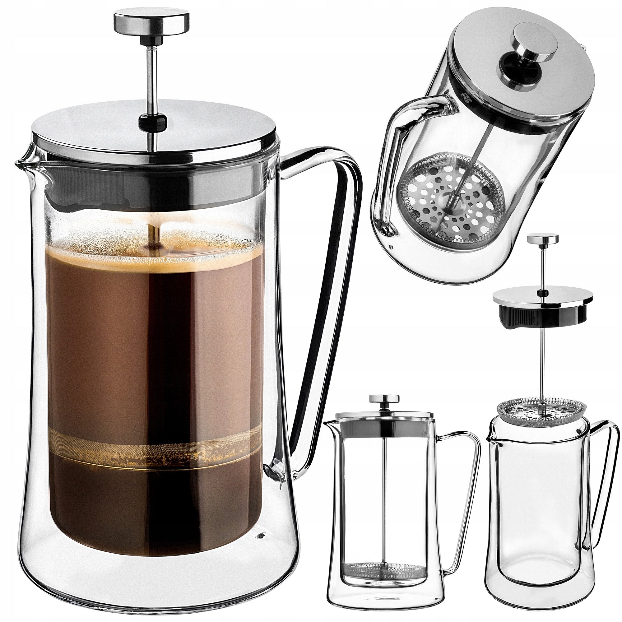 COFFEE TEA MAKER 1L HERBS PISTON COFFEE MAKER GLASS JUG 1000ml