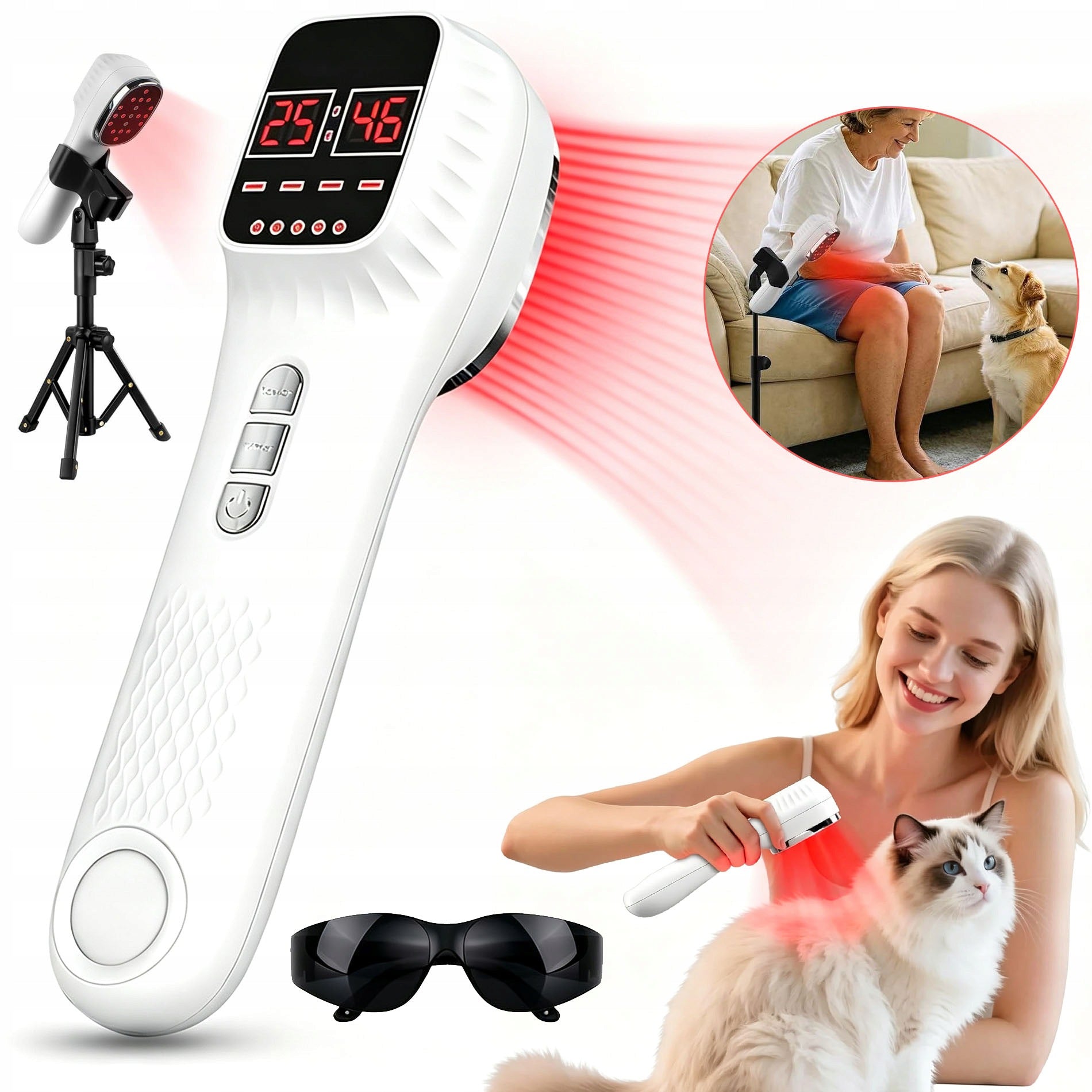COLD LASER THERAPY DEVICE TENS MASSAGER INFRARED+STATISTICAL LAMP