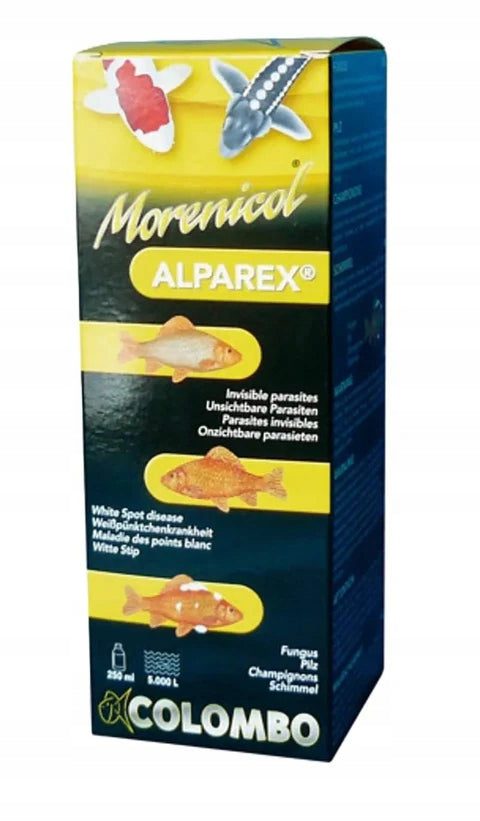 COLOMBO ALPAREX ANTIFUNGAL AND PARASITES MEDICINE FOR FISH IN POND 250ml Packaging status original