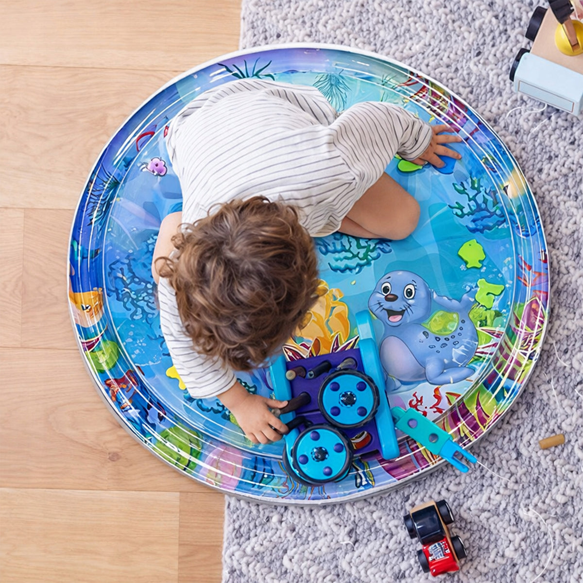 COLOR SENSORY WATER MAT FOR BABIES CHILDREN INFLATABLE COLOR 100 Manufacturer code EDUKACYJNA ROZWÓJ ZABAWA BEZPIECZEŃSTWO PVC