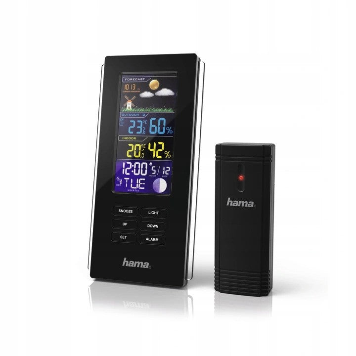 COLOR WEATHER STATION HAMA EDGE PRESSURE ALARM CLOCK