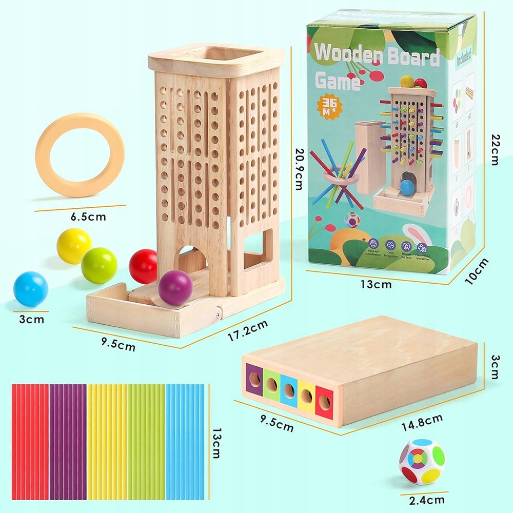COLORFUL WOODEN STICKS DICE GAME PATIENCE TRAINING FAMILY Brand Bedee