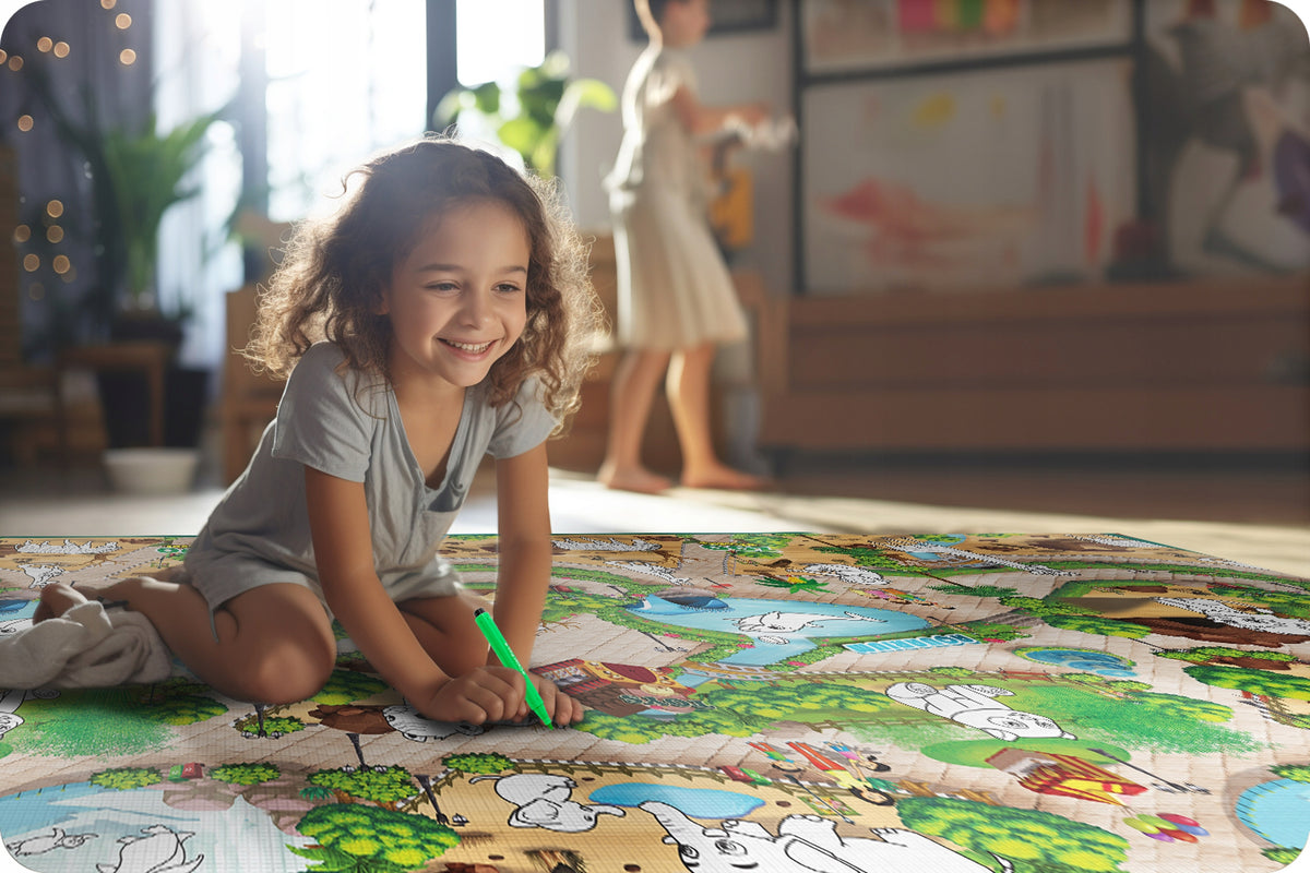 COLORING FOAM MAT 200X120 CM FOR CHILDREN WASHABLE WATERPROOF 2IN1 Manufacturer code 734300