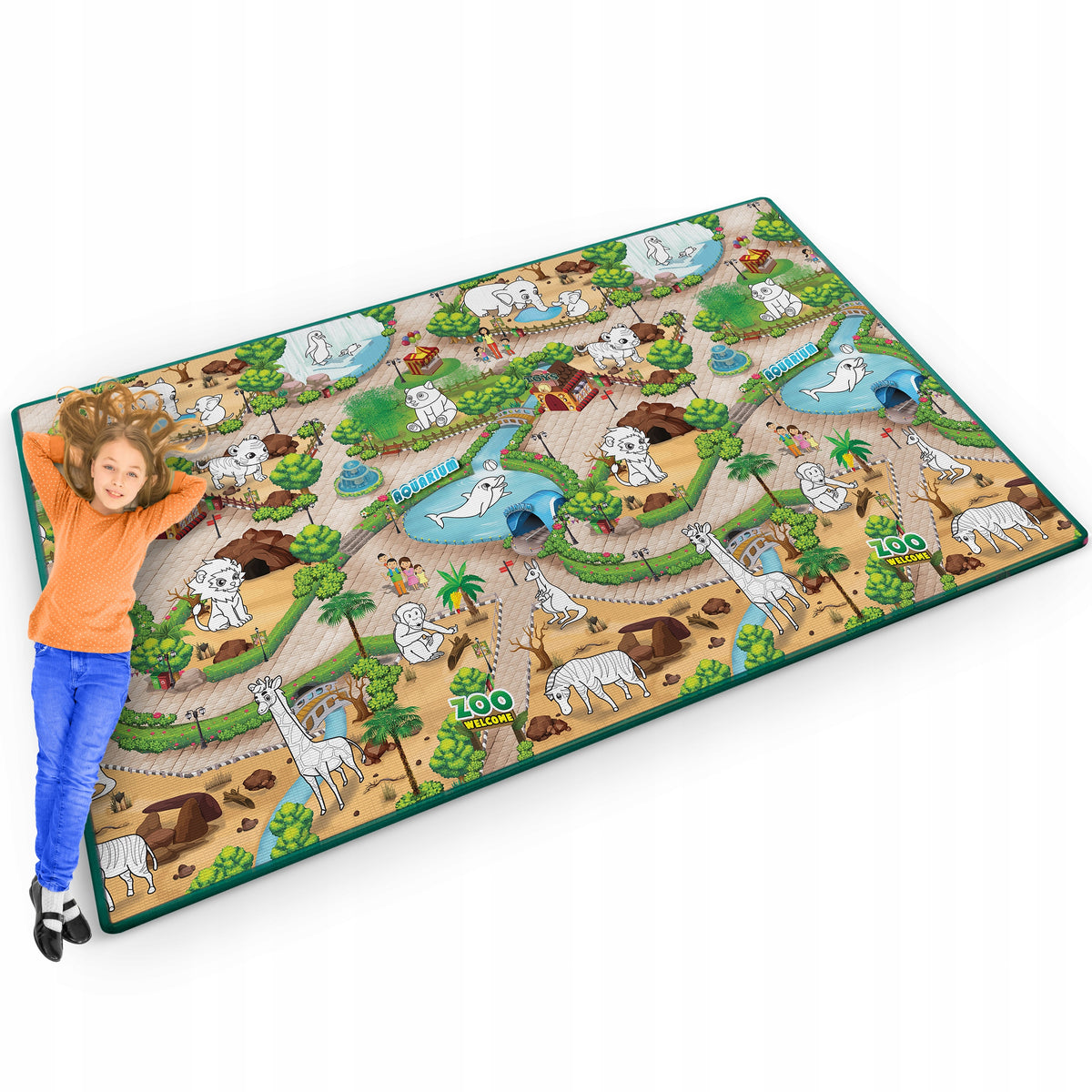 COLORING FOAM MAT 200X120 CM FOR CHILDREN WASHABLE WATERPROOF 2IN1 Packaging status original
