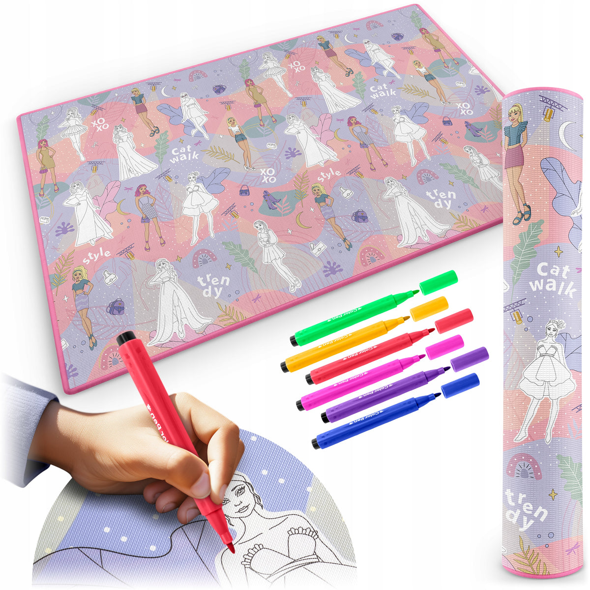 COLORING FOAM MAT 200X120 CM FOR CHILDREN WASHABLE WATERPROOF 2IN1