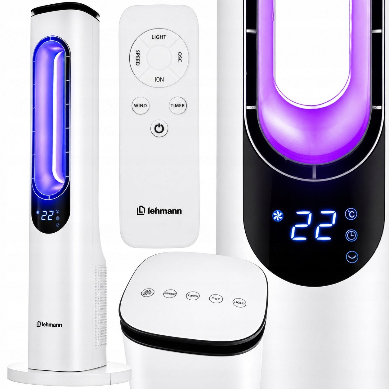COLUMN FAN FLOOR STANDING FAN BLADELESS REMOTE CONTROL IONIZATION