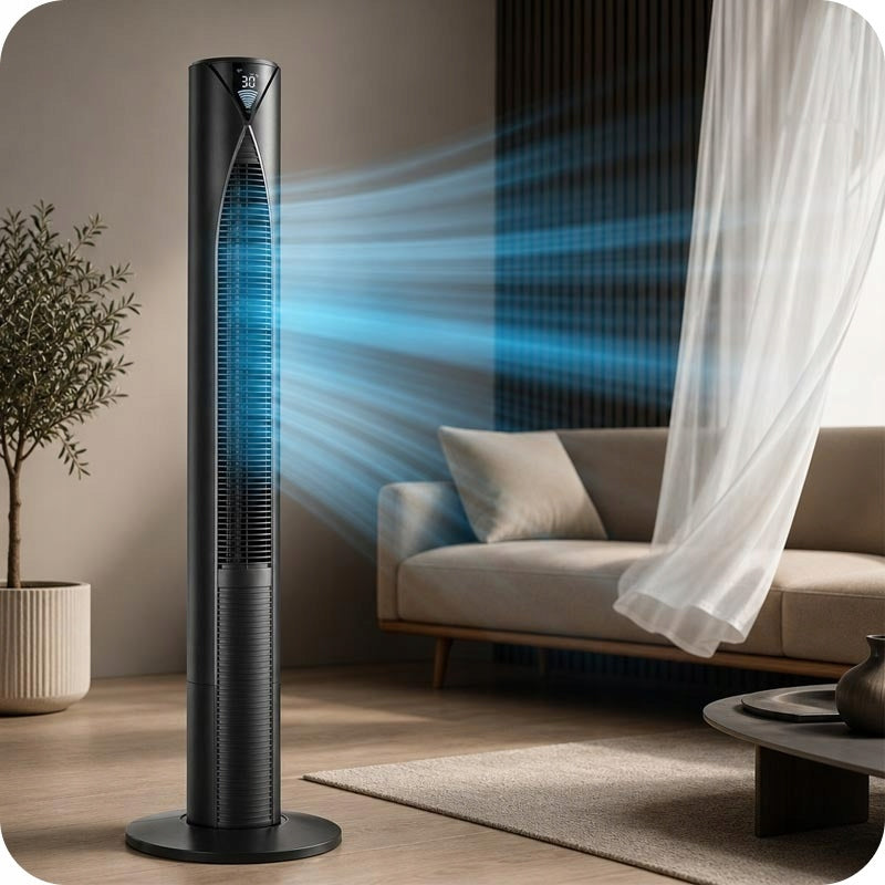 COLUMN FAN FLOOR STANDING FAN XXL 116 CM SILENT IONS +PILOT Fan type column